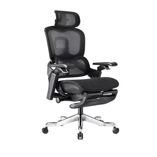 佑客YOKA 全網太空滑翔椅 鋁合金背框 高階網椅 魔術扶手含腳踏 專利無重力底盤 人體工學椅 漂浮椅 懸浮椅, 高端黑