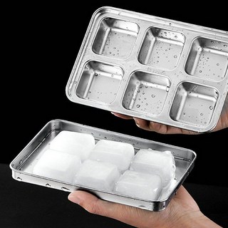 萊貝 食品級304不銹鋼制冰盒 不銹鋼冰塊模具 方塊冰格帶蓋輔食盒, 不銹鋼速凍盒, 1個