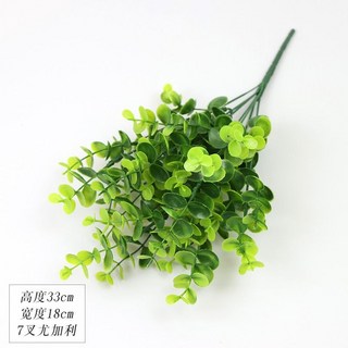 仿真綠植盆栽：龜背草、尤加利、金錢草多款可選，適用於家居、酒店綠化裝飾，打造清新自然的居家氛圍, ds011-7叉大尤加利1束【3束起發】, 1個