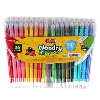동아연필 논드라이 향기 사인펜 36색, COLOR MIX 36색, 360개