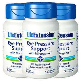 LIFE EXTENSION Eye Pressure Support秘蘿素素食膠囊, 30顆, 3罐