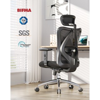 SIHOO 컴퓨터 게이밍 사무용 책상 사무실 메쉬의자 A/S 3년 하중150kg M18, 블랙