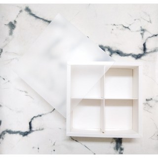 14.5x14.5x5cm 折疊盒 白卡紙 磨砂套 抽屜盒 4色禮品盒 包裝盒 文具盒 聖誕盒 牛皮紙折盒配件, 1個, 白卡磨砂套抽屜盒