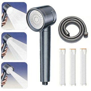Tixpra 파워수압 필터 샤워기헤드 욕실 물때방지 호스1.5M, 그레이, 1개