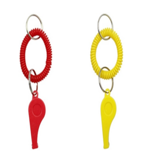 DH 컬러풀 노랑/빨강 호루라기, 1세트, 노랑1+빨강1