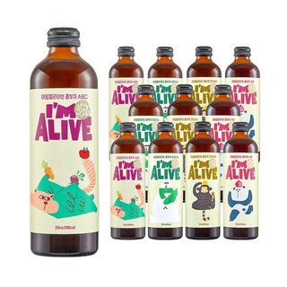 아임얼라이브 콤부차 혼합(4가지맛x3병), 315ml, 12개