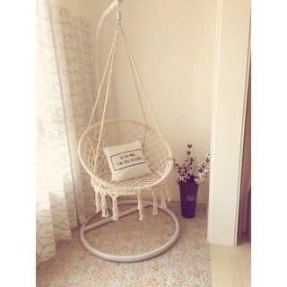 흔들그네 라탄 발코니 1인용 인테리어 실내 그네의자, 1세대 행거+스탠드 방석 증정, 1개
