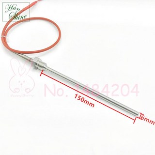 NTC 서미스터 온도 센서 STC-1000 SUS304 프로브 6mm x 와이어 2m 0 ~ °C 스레드 G1/4 인치 BSP B3435, 01 150mm, 01 Cable 500mm