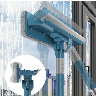 딜로그 손목 편한 커브형 2in1 스퀴지 밀대 길이조절 유리창청소도구, 네이비 블루, 1개