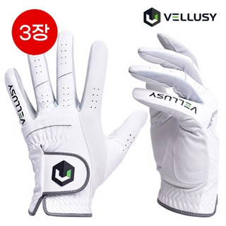 벨루시 파워그립 합피 골프장갑 왼손 남성, 3개, 화이트