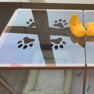 투명 강아지 울타리 펫룸 실내용 반려견 펜스 조립형 애견 하우스, 1개, 구멍 상단패널