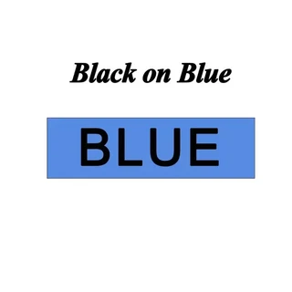 D1 6/9/12/19/24mm 멀티컬 라벨 테이프 다이모 D1 라벨 테이프 호환 45013 40913 43613 45018 40918 40914, 07 black on blue, 03 12mm