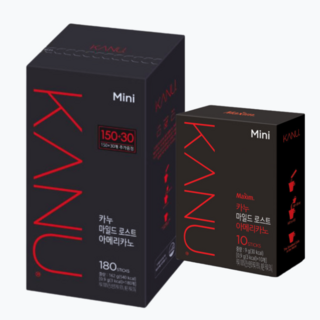 글로벌스토어 동서식품 카누 마일드 미니 아메리카노 원두 스틱 190T, 1박스, 190개입, 0.9g