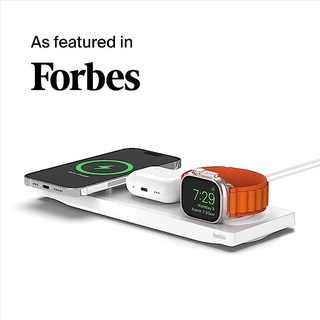 벨킨 맥세이프 3 in 1 무선 충전패드 애플워치 고속충전 에어팟 아이폰 호환 EU어댑터 MFi인증 관부가세포함, 화이트, 1개