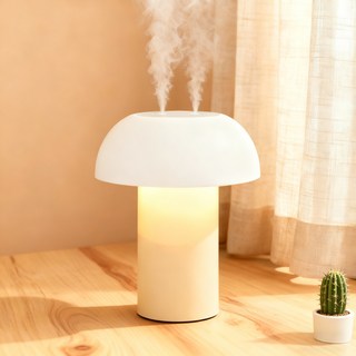 CCAGU 미니가습기 듀얼 저소음 통세척 500ml 가정용 탁상용 휴대용 차량용 무드등 가습기, 화이트