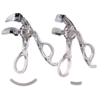 YAPOGI 속눈썹 집게+부분 뷰러+실리콘 패드 세트 눈 모양에 맞게 조절 가능 속눈썹 컬러, 1세트, 투명색2+2