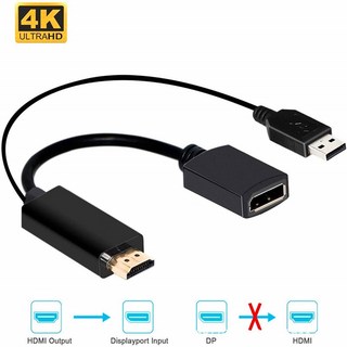 HDMI 轉 DisplayPort 高清轉換器 HDMITO DP HDMI to DP 轉換器 不可逆轉, 1個