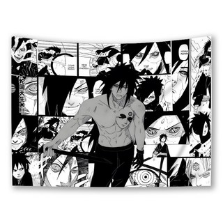 動漫背景布 掛布 火影黑白背景布臥室客廳網紅出租屋掛墻布宿舍可裝飾動漫掛布毯子墻紙 房, FGN12,寬0.5米高0.4米送雙面貼x4