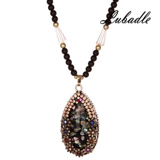 루바들 RN8179 여자 자개 큐빅 롱 패션 비즈 목걸이 주얼리