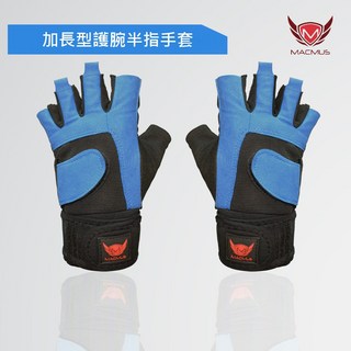 健身訓練運動手套 夏季薄款耐磨防滑 加長型護腕半指手套, 1個, M 適合掌圍 19.5-21 cm
