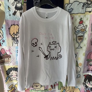 早秋上衣 品牌外貿剪標尾單專櫃撤回 美式新款趣味字母印花t恤女長袖上衣服