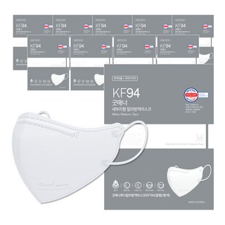 굿매너투디 칼라방역마스크 KF94 중형, 5매입, 10개, 화이트