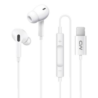CW Type-C 入耳式線控耳機，帶麥克風，音樂通話清晰, 白, 3.5mm