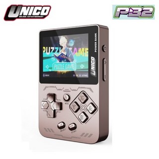 UNICO 휴대용 레트로 게임기 PB2/ 미니포켓 게임기+무선 보조배터리를 하나로, PB2로즈골드+게임팩