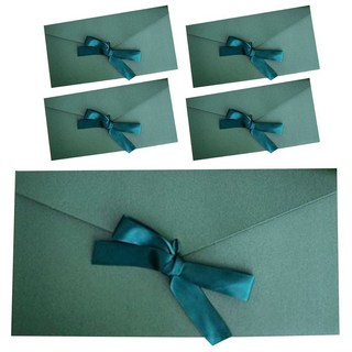 토잉리빙 고급 리본 봉투 카드봉투 용돈봉투 5P, 5개, 딥그린