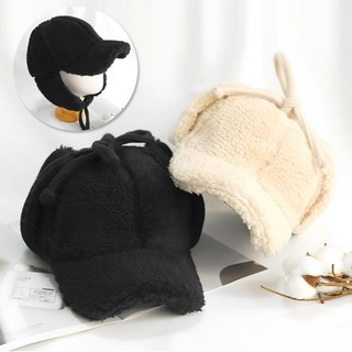 따뜻한 방한모 뽀글이 소프트 볼캡 귀달이 겨울 패션