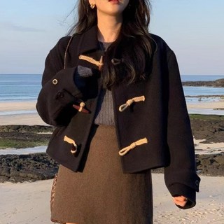 [빠른배송/누빔패딩안감] Y2K 크롭 숏 떡볶이코트 [기모숏코트 겨울옷 울자켓 겉옷 키작녀 크리스마스연말룩 일본여행 빅사이즈 오버핏아우터 잠바 샥출발배송 덤블여행 블랙떡코