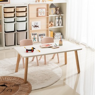 꼼므 1200 아이책상의자세트(화이트 베이지), 화이트(책상) + 핑크(의자) + 블루(의자)