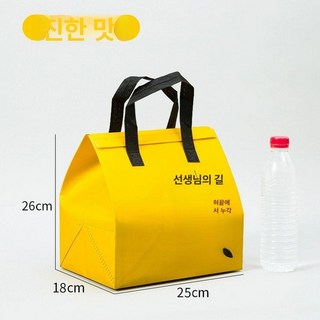 손잡이보냉팩 일회용 포장 보냉 백, 100개, 부직포 알루미늄 포일 보온 가방, 테이블 대형