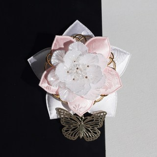 장미공주 나비 참 전통 웨딩 한복 머리핀 뒤꽂이 집게핀 브로치