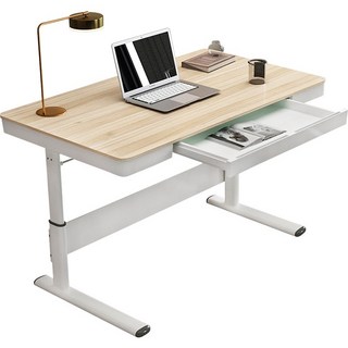 好的家居 OTTO奧托升降辦公桌 電腦桌 書桌 筆電桌 工作桌 自由調節桌 手動升降, 抽屜款-高度71-120cm,桌面長度120cm, 【楓木】