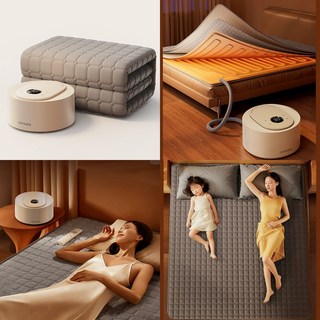 [cy] GIPIN 스마트 항온 온수매트 물순환 전기담요 전기장판 온열 매트리스 800ML원형물탱크 경음디자인 ECO에너지절약 진드기제거, 원형물탱크리모컨판-딥그레이(180*90cm)