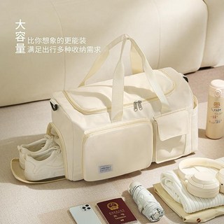 旅行包大容量運動健身包女短途出差登機包旅遊行李收納袋子, 黑色（大號）+專櫃禮袋,僅禮袋-無包包, 1個