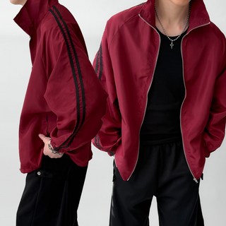 빠델 남성 오버핏 사이드 두줄 하이넥 방풍 트랙 바람막이