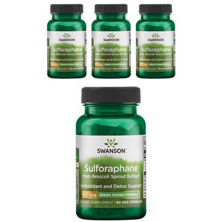 Swanson 斯旺森 蘿蔔硫素素食膠囊 400mcg, 60顆, 4罐