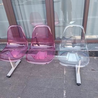 로비 야구장 벤치 대기 흡연실 버스정류장의자, 3인용 투명 멀티컬러