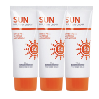 3개구성[푸드어홀릭] 멀티 선크림 70ml SPF50 PA+++ 3in1 스마트케어, 3개