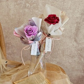 單支永生玫瑰花束/多色/永生玫瑰/現貨供應，居家裝飾、送禮首選，色彩鮮明、持久綻放, 無須加購,紅色