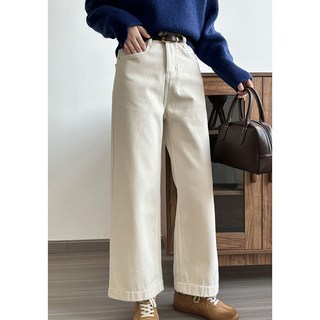 여자 와이드 청바지 기모 데님 겨울 일자 하이웨스트 팬츠 원픽4