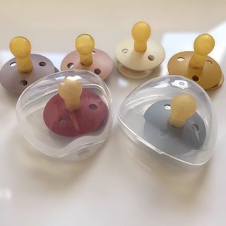 BIBS奶嘴收納盒/香草奶嘴適用，外出便攜，保持奶嘴清潔衛生, 1個, 透明