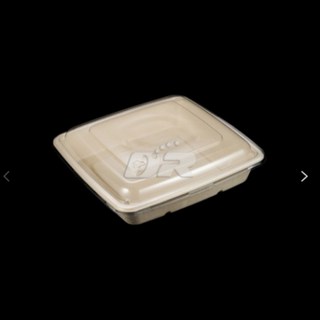 [두레] CS-1400 300개/ 종이 펄프 사각 배달 포장 용기 떡갈비 만두 치킨 박스 전자레인지용 덮밥 샐러드포장 디저트포장 닭강정 족발용기 닭발 불닭발 일회용 누들, 용기만 (300개), 300개