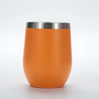 Stemless 12 Oz Termo 여행용 와인 텀블러 컵 이중벽 절연 스테인레스 스틸, 05 주황색, 01 301-400ml