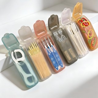 여행 외출 필수템 미니멀 멀티 치실 수납케이스, 5개, 혼합색상