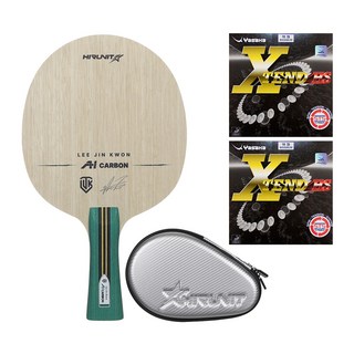 [인기/추천상품] 하이러닛 탁구라켓 이진권 이너 AI카본 + 야사카 엑스텐드 HS 러버 부착세트 + 고급 하드케이스 포함 그립선택ST/FL, 1세트, 그립 선택:FL(부채꼴형)