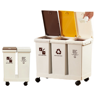 分類垃圾桶 多層分類設計 簡約時尚 耐用材質 居家必備, 60L(三桶)