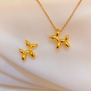 儒家珠寶 純金9999 氣球狗狗小狗吊飾 黃金項鍊 情人節生日禮物閨蜜禮物